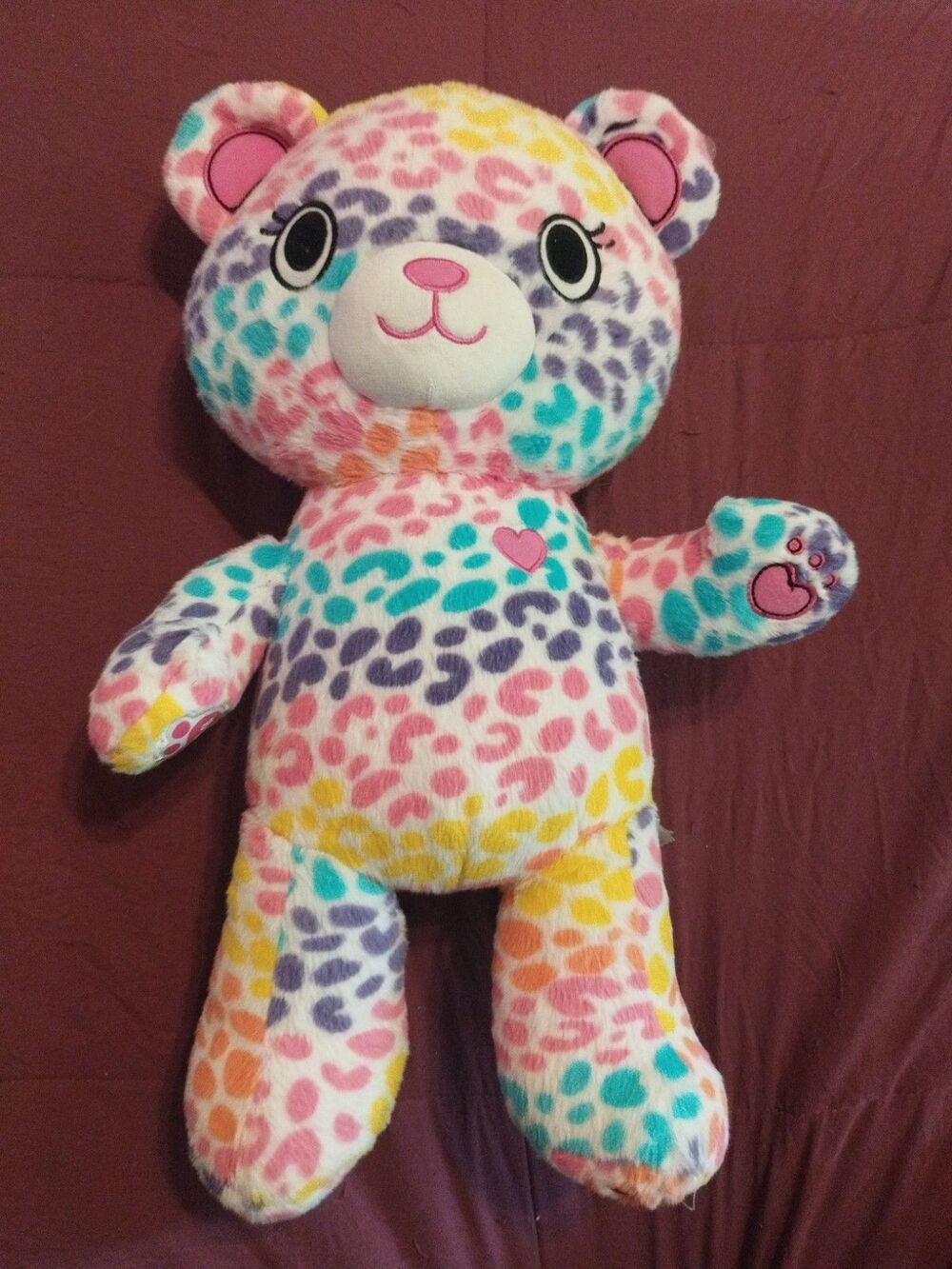 Build A Bear Workshop Rainbow Leopard Plush Toy 17"